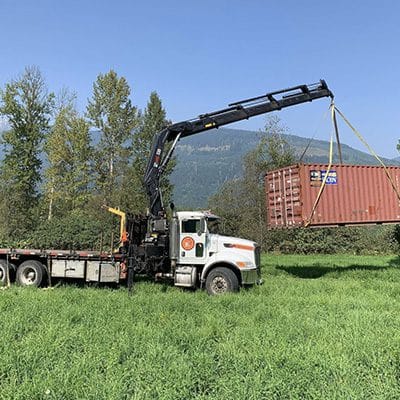 K2 Crane & Cartage truck on a job
