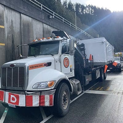K2 Crane & Cartage truck on a job