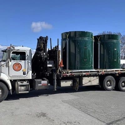 K2 Crane & Cartage truck on a job
